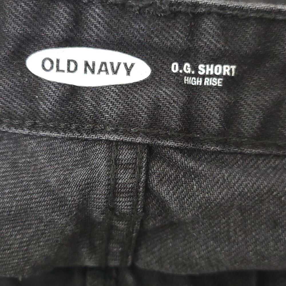 Old Navy Size 0 Black O.G Short High-Rise Button Fly Denim Jean Booty Shorts Y2K - Picture 8 of 9
